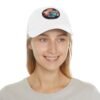 Nerja Spain Hat - Leather Patch Cap with Coastal Sunset Design | Andalucía Beachwear Gift for Travelers & Dreamers