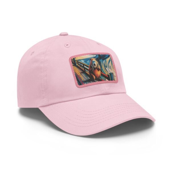 Capybara Scream Hat - Funny Capybara Baseball Cap, Art Parody Gift, Munch Inspired Retro Patch Cap, Unisex Adjustable Hat