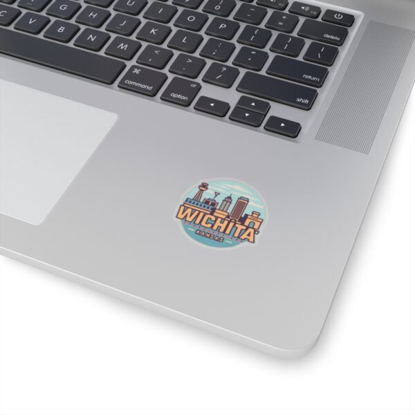 Wichita, KS City Drawing Stickers - Kiss-Cut Sticky Decals, Labels for Laptop, Water Bottle, Planner, Scrapbook, Travel Journal