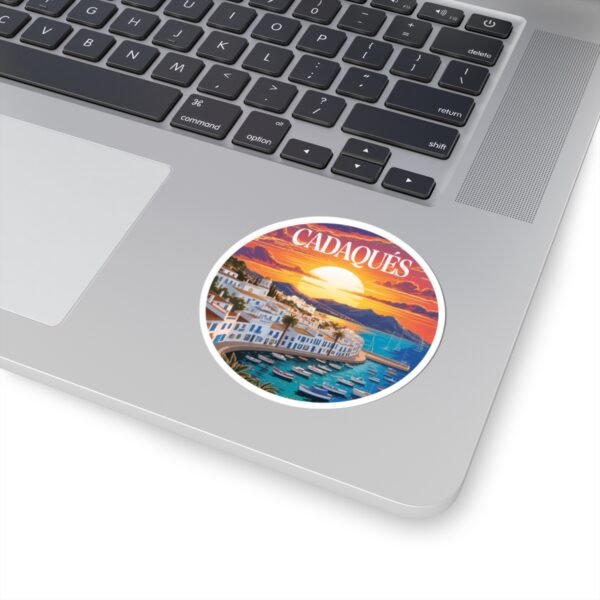 Cadaqués España Sticker - Sunset Coastal View, Mediterranean Village & Boats - Travel Souvenir, Beach Town Art, Summer Vibes