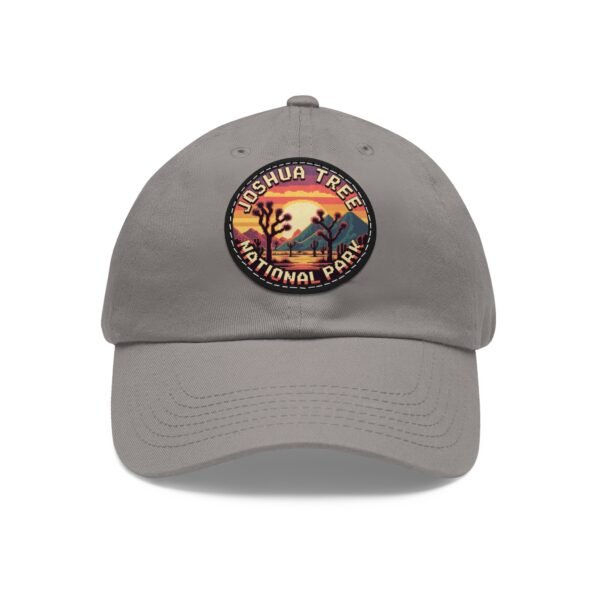 Joshua Tree National Park Hat - 8-Bit Pixel Art Retro Sunset Leather Patch Cap, Desert Baseball Dad Hat, California Souvenir