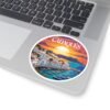 Cadaqués España Sticker - Sunset Coastal View, Mediterranean Village & Boats - Travel Souvenir, Beach Town Art, Summer Vibes