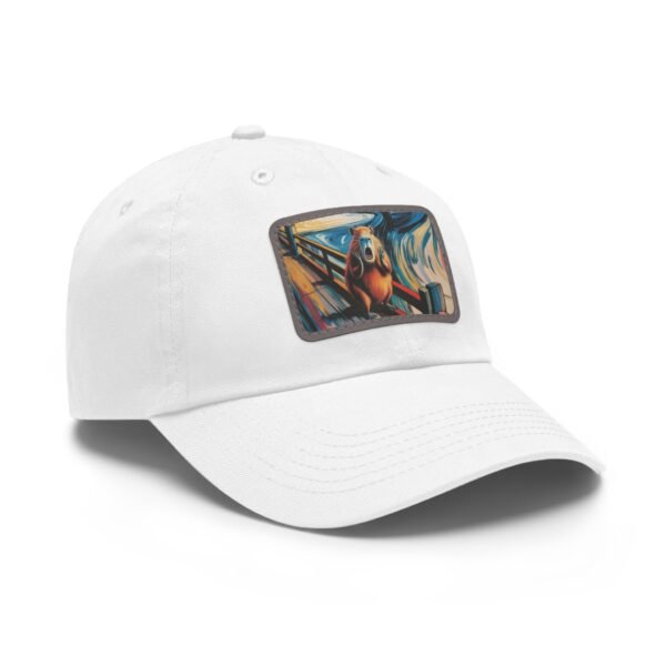 Capybara Scream Hat - Funny Capybara Baseball Cap, Art Parody Gift, Munch Inspired Retro Patch Cap, Unisex Adjustable Hat