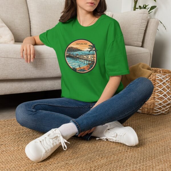 Ventura, California | Aerial view drawing of Ventura Pier - Unisex Softstyle T-Shirt