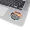 Cadaqués Spain Pixel Art Sticker - Retro Round Vinyl Sticker, Travel Souvenir, Costa Brava Spain Gift, Aesthetic Gaming Style