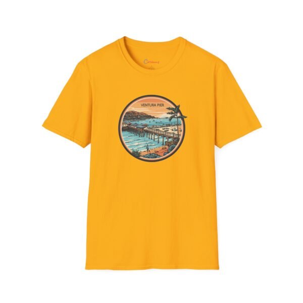 Ventura, California | Aerial view drawing of Ventura Pier - Unisex Softstyle T-Shirt
