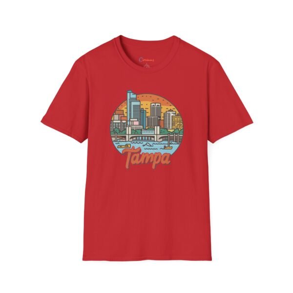 Tampa Florida T-Shirt - Cityscape Sunset Tee, Tampa Skyline Shirt, Unisex Softstyle Gift for Travelers