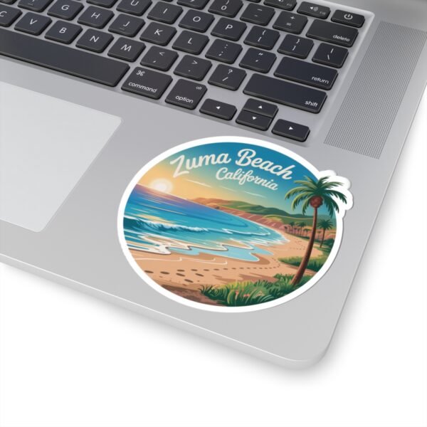 Zuma Beach California Sticker - Retro Sunset Beach Vinyl Decal, Coastal Aesthetic Travel Gift, Malibu Surf Vibes Decor