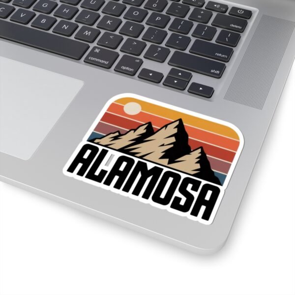 Alamosa Mountain Sunset Sticker - Retro Colorado Travel Decal for Water Bottles, Laptops, Journals