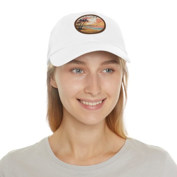5076030451995507308_2048.jpeg Ventura California Hat - Vintage Sunset Leather Patch Cap | Coastal Beach Dad Hat with Palm Trees & Ocean View | Retro Surf Gift