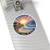 Carmel-by-the-Sea Sticker - Pixel Art Sunset Ocean Waves and Cliffside Scene - Retro 8-Bit California Coastal Travel Souvenir Decal