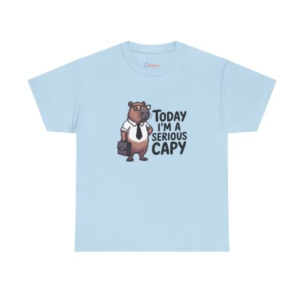 A Serious Capy T-Shirt - Funny Capybara Office Humor Tee - Retro Pixel Art Animal Shirt - Coworker Gift Idea