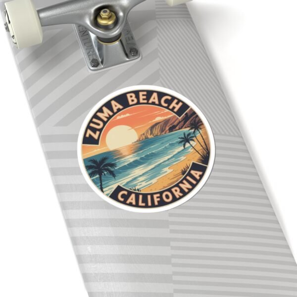 Zuma Beach California Sticker - Retro Sunset Coastal Decal, Surf Art Vinyl Sticker, Summer Vibes Gift