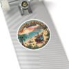 Zuma Beach California Sticker - Pixel Art Sunset Decal, Retro Coastal Surf Design, Ocean Vibes Vinyl Sticker
