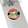 Tampa Florida Sticker - Retro Sunset Beach Waves Design with Palm Trees and Seagulls - Vintage Coastal Travel Souvenir Decal