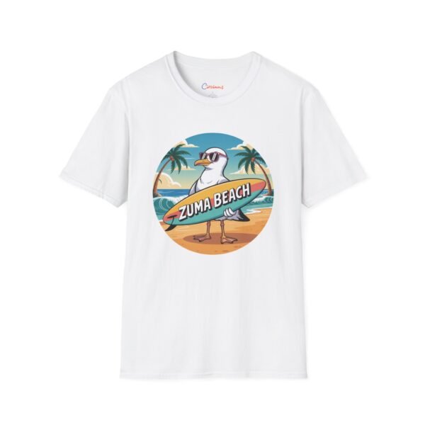 Zuma Beach Seagull T-Shirt - Fun Cartoon Tee, Summer Surf Vibes, California Beach Shirt, Cool Seagull Graphic Shirt