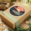Carmel-by-the-Sea California Sticker - Retro Sunset Ocean View with Cypress Trees & Coastal Cottages - Vintage Travel Art