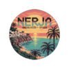 Nerja Spain Pixel Art Sticker - Retro Sunset 8-Bit Design | Andalucía Travel Vinyl Decal | Vintage Coastal Mediterranean Art