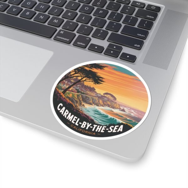 5369463733479167786_1200.jpeg Carmel-by-the-Sea California Sticker - Retro Coastal Sunset Cliffside Ocean Waves Design - Vintage Travel Souvenir Vinyl Decal