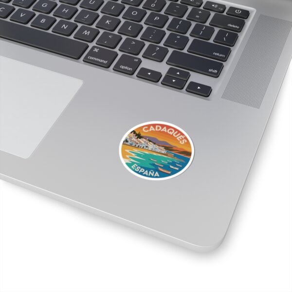 5382064830274004133_1200.jpeg Cadaqués España Sticker - Costa Brava Retro Travel Art - Round Vinyl Mediterranean Sticker - Spanish Souvenir Gift