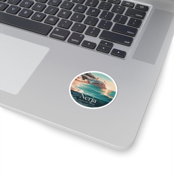 Nerja Spain Sticker - Retro Coastal Design of Andalucía | Mediterranean Travel Vinyl Decal for Laptop, Journal & Water Bottle