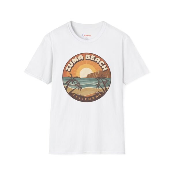 Zuma Beach California Retro Sunset T-Shirt - Vintage Malibu Coastline Tee, 70s Beach Vibes Aesthetic Shirt, Soft Unisex Graphic Tee