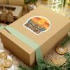El Paso Texas Sticker - Retro Western Desert Decal with Cowboy & Cactus, Sunset Mountain Art, Southwestern Travel Souvenir