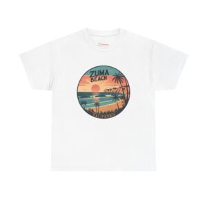 Zuma Beach Retro California T-Shirt - Vintage Sunset Coastal Tee, Surf Style Graphic Shirt, Malibu Ocean Waves Apparel