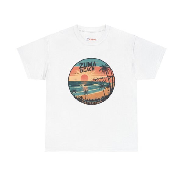 Zuma Beach Retro California T-Shirt - Vintage Sunset Coastal Tee, Surf Style Graphic Shirt, Malibu Ocean Waves Apparel
