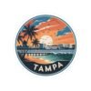 Tampa Florida Sticker - Retro Sunset Beach Design for Laptops, Water Bottles & Travel Lovers | City Vibes Collection