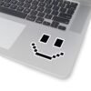 Pixel Smiley Face Sticker - Retro 8-Bit Minimalist Happy Face Decal, Funny Gaming Pixel Art, Cute Laptop & Water Bottle Sticker