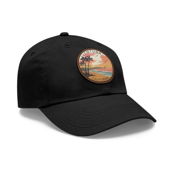 5606103459754262405_2048.jpeg Ventura California Hat - Vintage Sunset Leather Patch Cap | Coastal Beach Dad Hat with Palm Trees & Ocean View | Retro Surf Gift