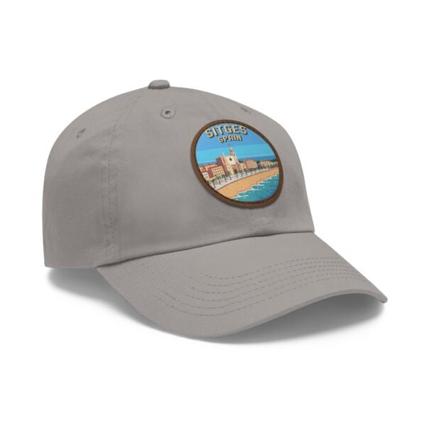 5679638955402259014_2048.jpeg Sitges Spain Hat - Coastal City Leather Patch Cap, Spanish Beach Town Souvenir Dad Hat, Barcelona Coast Travel Gift