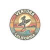 Kiss-Cut Stickers - Retro Ventura California Vintage Surf Girl Design, Beach Lover Decal, Laptop Sticker, Water Bottle Label, Scrapbook
