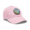 Sitges Spain Hat - Vintage Leather Patch Dad Cap with Coastal Beachfront Design, Adjustable Strapback, Travel Souvenir Gift