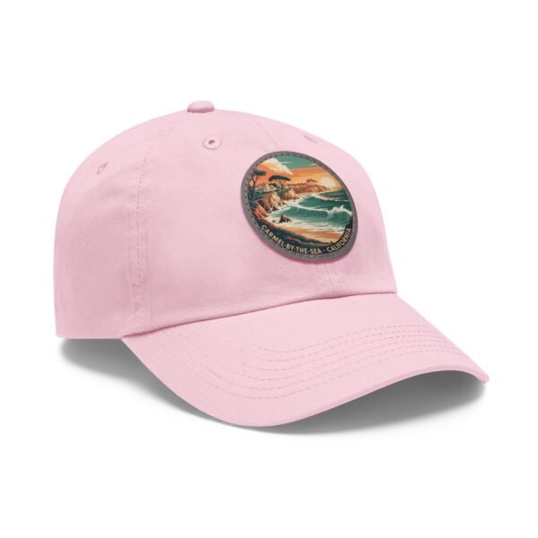 Carmel by the Sea Hat - Retro Coastal Leather Patch Cap, California Ocean Sunset Embroidery Style
