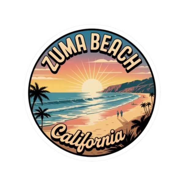 5807872895214011889_1200.jpeg Zuma Beach California Sticker - Retro Sunset Coastal Vibes | Beach Aesthetic Decal