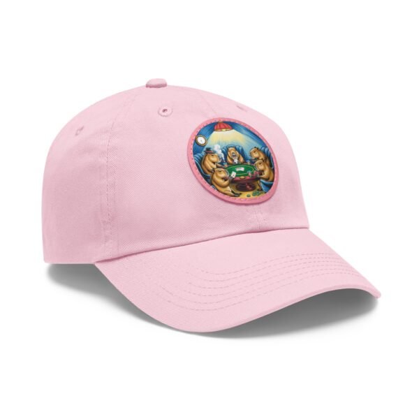 Capybara Poker Hat - PU Leather Patch Funny Animal Baseball Cap, Art Parody Gift
