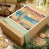 Zuma Beach California Vinyl Sticker - Surfboard Sunset Design, Retro Beach Vibes, California Travel Decal, Malibu Souvenir