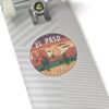 Desert Adventure Retro Design Kiss-Cut Stickers, El Paso Texas Sticker, Travel Decal, Wanderlust Camping Sticker, Southwest Desert Sticker