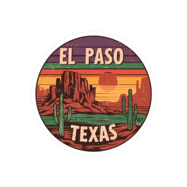 Desert Sunset Kiss-Cut Stickers | El Paso Texas, Cactus and Rocks, Southwestern Decor, Laptop Decals, Wanderlust Travel Accessories