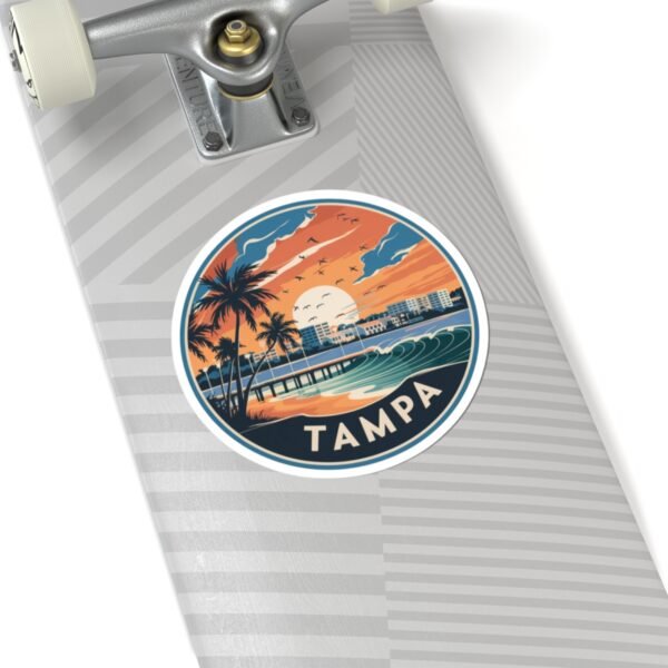 Tampa Florida Sticker - Retro Sunset Beach Design for Laptops, Water Bottles & Travel Lovers | City Vibes Collection