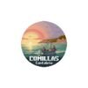 Comillas Spain Sticker: Fishermen Boat Sunset Pixel Art
