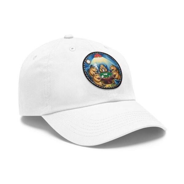 Capybara Poker Hat - PU Leather Patch Funny Animal Baseball Cap, Art Parody Gift