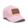Sausalito California Hat - Square Leather Patch Baseball Cap with Pixel Art Coastal Design, Retro Travel Souvenir Dad Hat