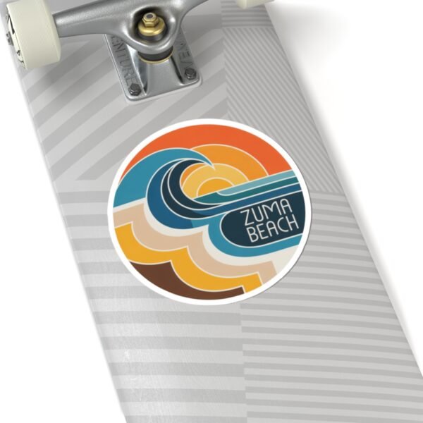 Zuma Beach Retro Sticker - Bold Wave, Sunset Vibes & California Cool
