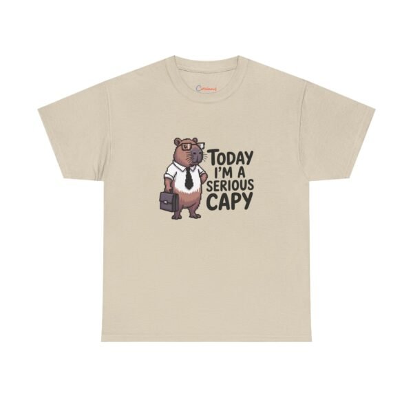 A Serious Capy T-Shirt - Funny Capybara Office Humor Tee - Retro Pixel Art Animal Shirt - Coworker Gift Idea