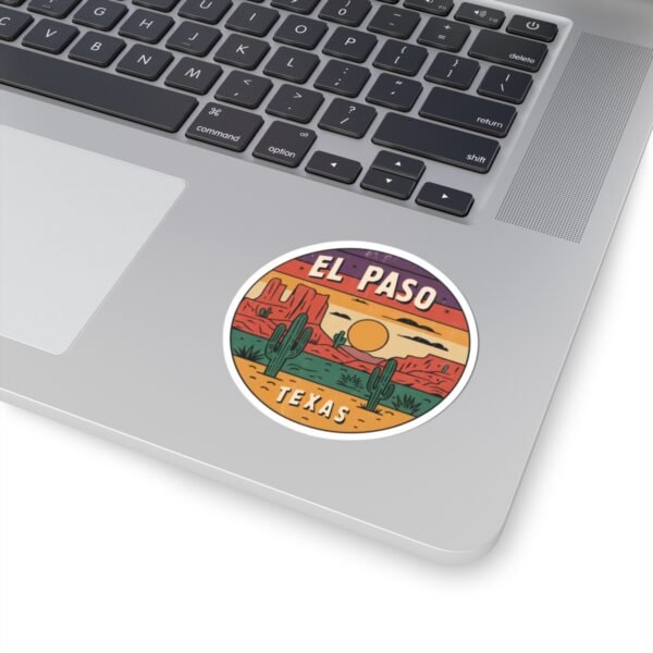 Desert Adventure Retro Design Kiss-Cut Stickers, El Paso Texas Sticker, Travel Decal, Wanderlust Camping Sticker, Southwest Desert Sticker