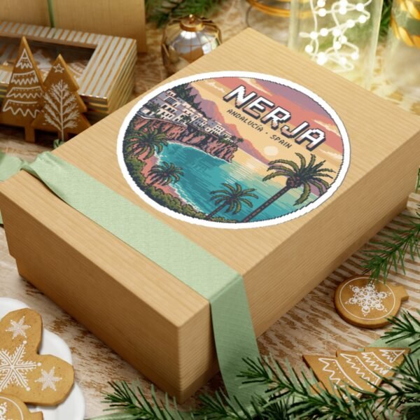6180134074588604438_1200.jpeg Nerja Spain Pixel Art Sticker - Retro Coastal Sunset Design | Andalucía Travel Vinyl Decal | Vintage 8-Bit Mediterranean Art