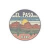 Desert Landscape Stickers, Southwest Cactus Decals, El Paso Texas Vinyl Stickers, Travel Adventure Souvenirs, USA State City Kiss-Cut Decor